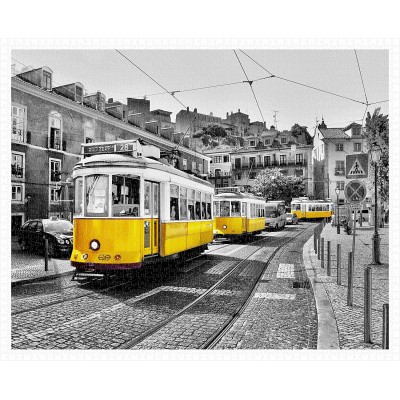 Pintoo-H1768 Puzzle aus Kunststoff - Yellow Trams in Lisbon