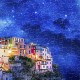Puzzle aus Kunststoff - Starry Night of Cinque Terre, Italy