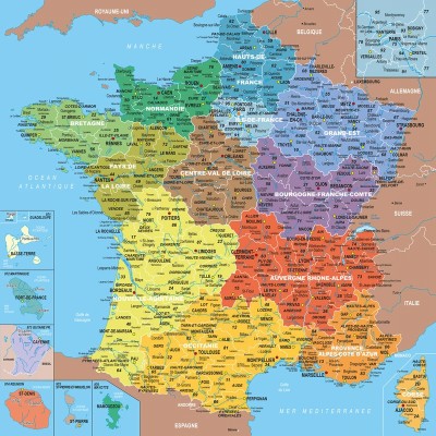 Puzzle-Michele-Wilson-K80-24 Holzpuzzle - Karte von Frankreich Regionen