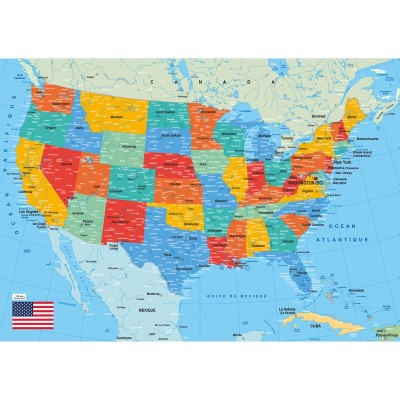 Puzzle-Michele-Wilson-K84-50 Puzzle aus handgefertigten Holzteilen - Karte der Vereinigten Staaten