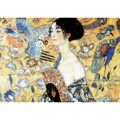 Puzzle-Michele-Wilson-W515-100 Puzzle aus handgefertigten Holzteilen - Gustav Klimt - Dame mit Fächer