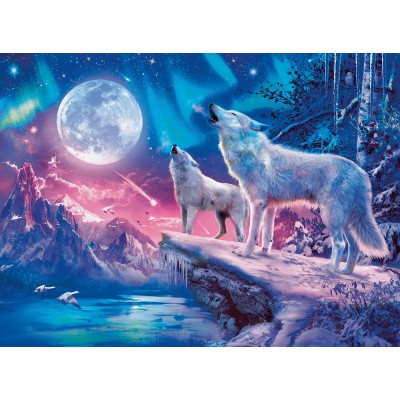 Puzzle Ravensburger-00476 Star Line - Wolf im Nordlicht