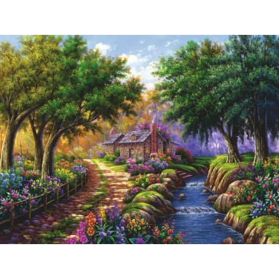 Puzzle Ravensburger-00735 Cottage by the River