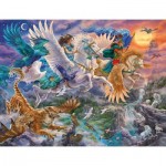 Puzzle  Ravensburger-00806 Auf dem Pegasus durch die Lüfte