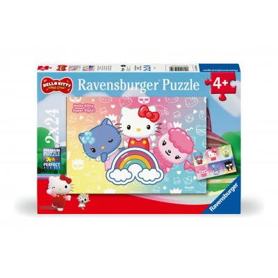 Ravensburger-01034 2 Puzzles - Hello Kitty