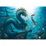 Puzzle  Ravensburger-01434 Dragon - Meerjungfrau und Schildkröten der Tiefe