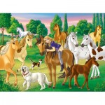 Puzzle  Ravensburger-04009 XXL Teile - Lissy und Arcado auf der Koppel