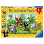  Ravensburger-05090 2 Puzzles - Gartenparty mit Freunden