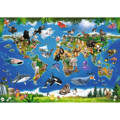 Ravensburger-05555 Riesen-Bodenpuzzle - Tiere rund um die Welt