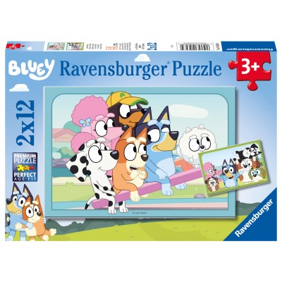 Ravensburger-05693 2 Puzzles 12 Teile - Spaß mit Bluey