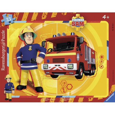 Ravensburger-06132 Rahmenpuzzle - Feuerwehrmann Sam