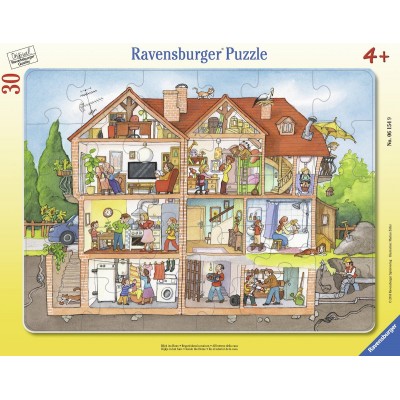 Ravensburger-06154 Rahmenpuzzle - Blick ins Haus