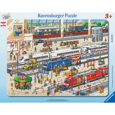 Ravensburger-06161 Rahmenpuzzle - Am Bahnhof