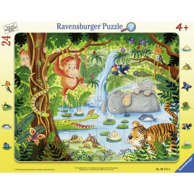 Ravensburger-06171 Rahmenpuzzle - Dschungelbewohner