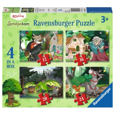 Ravensburger-06939 4 Puzzles - Unterwegs im Märchenwald