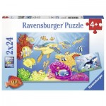  Ravensburger-07815 2 Puzzles - Kunterbunte Unterwasserwelt