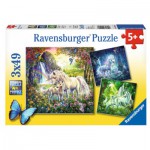  Ravensburger-09291 3 Puzzles - Schöne Einhörner