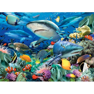 Puzzle Ravensburger-10951 XXL Teile - Riff der Haie