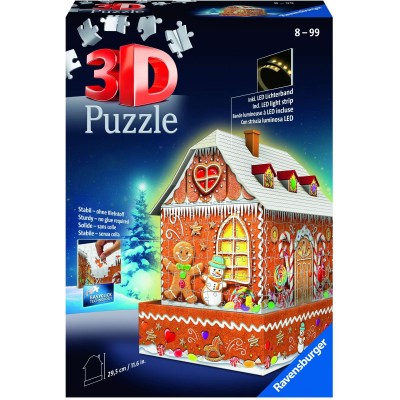 Ravensburger-11237 3D Puzzle mit LED - Lebkuchenhaus