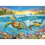 Puzzle  Ravensburger-12942 XXL Teile - Sea Turtle Meeting