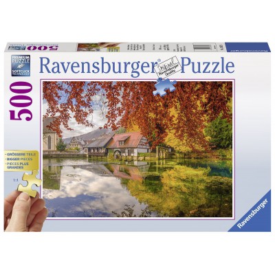 Puzzle Ravensburger-13672 XXL Teile - Mühle am Blautopf