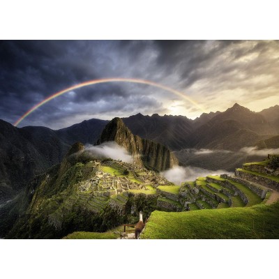 Puzzle Ravensburger-15158 Regenbogen auf Machu Picchu, Peru