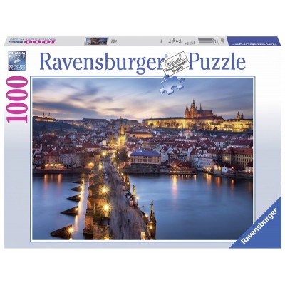 Puzzle Ravensburger-19740 Prag bei Nacht