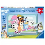   2 Puzzles 12 Teile - Spaß mit Bluey