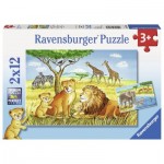   2 Puzzles - Elefant, Löwe & Co.