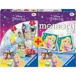  Ravensburger-20864 3 Puzzles + Memory - Disney Princess