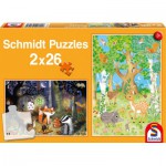   2 Puzzles - Waldtiere