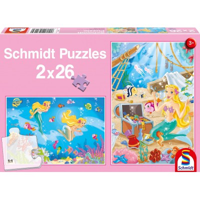 Schmidt-Spiele-56113 2 Puzzles: Die hübsche Meerjungfrau