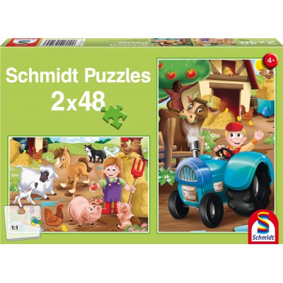 Puzzle Schmidt-Spiele-56125 Bauernhoftiere