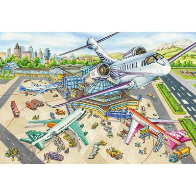Puzzle Schmidt-Spiele-56206 Ein Tag am Flughafen