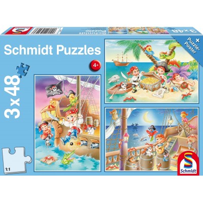 Schmidt-Spiele-56223 3 Puzzles - Piratenbande