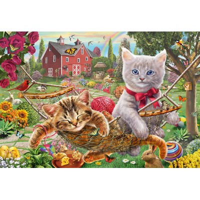 Puzzle Schmidt-Spiele-56289 Kätzchen im Garten