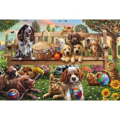 Puzzle Schmidt-Spiele-56534 Hunde und Katzen