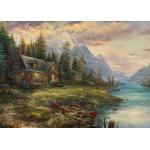 Puzzle  Schmidt-Spiele-59918 Thomas Kinkade - Ausflug am Vatertag