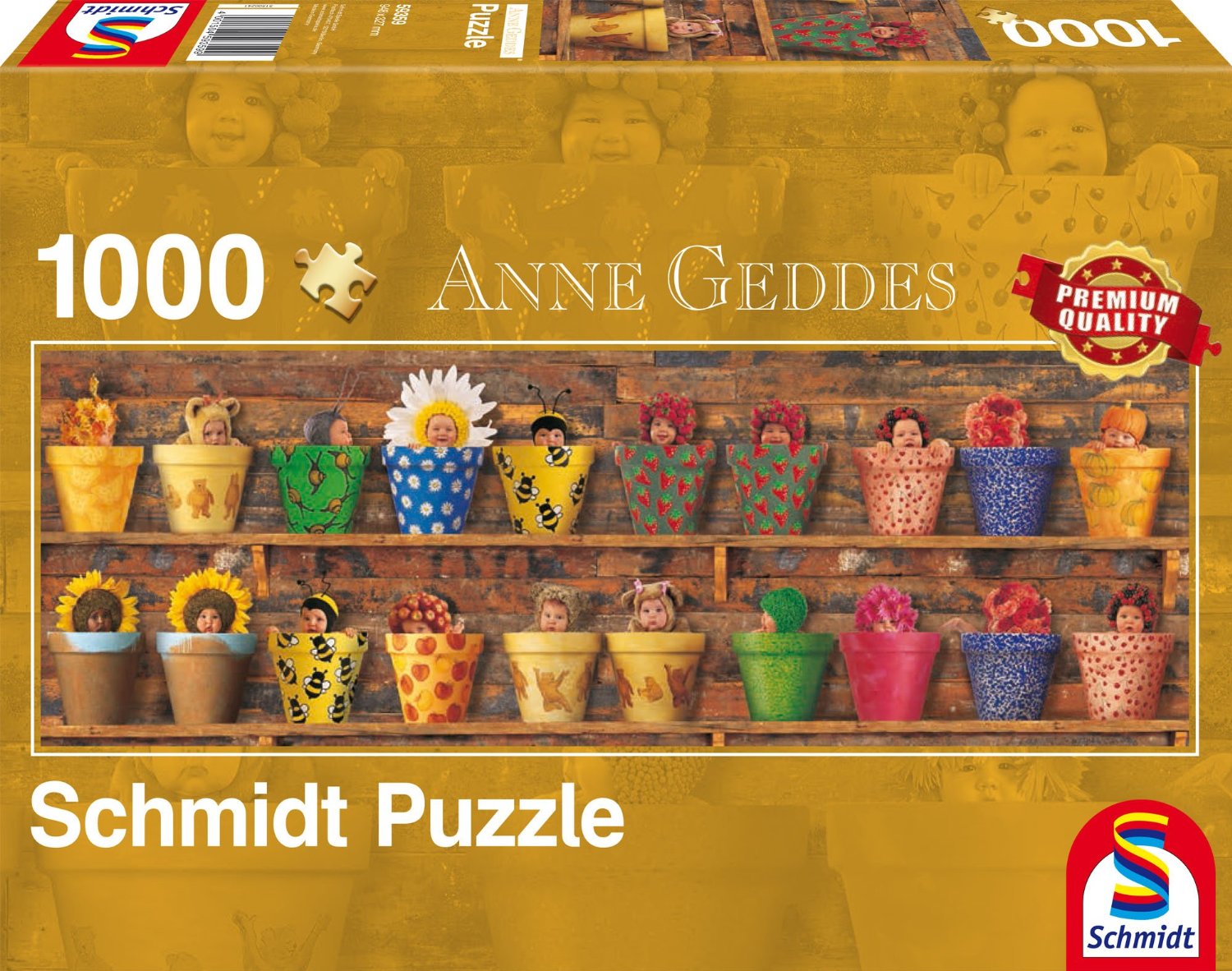 Puzzle Schmidt Spiele Anne Geddes Drei kleine Hasen  1000 Teile Metallic