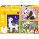 Panda, Lama, Faultier, 3x24 Teile