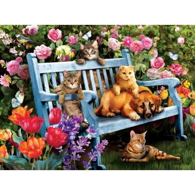 Puzzle Sunsout-28871 Tom Wood - Hanging Out in the Garden