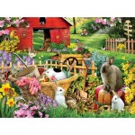 Puzzle  Sunsout-35248 XXL Teile - Lori Schory - Garden Bunnies