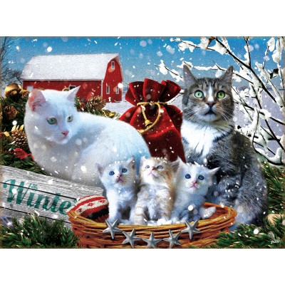 Puzzle Sunsout-42227 XXL Teile - Winter Kitties