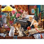 Puzzle  Sunsout-42948 XXL Teile - Kätzchen auf dem Schreibtisch