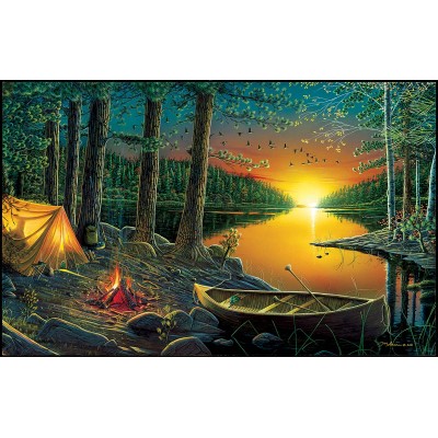 Puzzle Sunsout-51844 Ervin Molnar - Evening by the Lake
