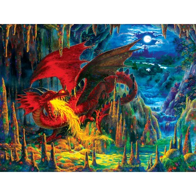Puzzle Sunsout-59775 Liz Goodrick Dillon - Fire Dragon of Emerald