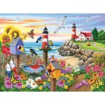 Puzzle  Sunsout-62930 Nancy Wernersbach - Garden by the Sea