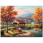 Puzzle   Sung Kim - Fall at the Covered Bridge