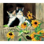 Puzzle   Susan Bourdet - Kittens and Sunflowers