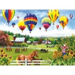 Puzzle   XXL Teile - Balloons over Fields